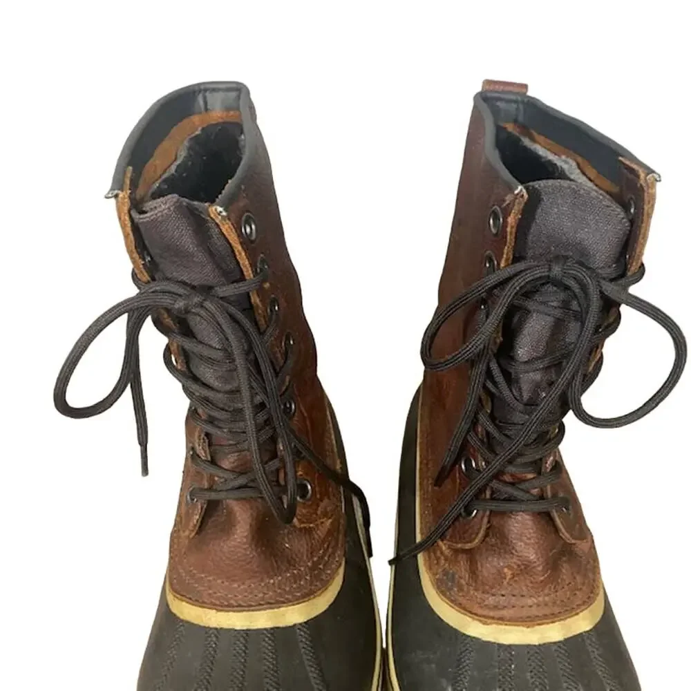 Sorel Brown Leather Waterproof Lace Up Winter Snow Boots Men Sz 11